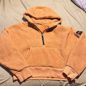 Cozy Tan Half-Zip Hoodie Sweater